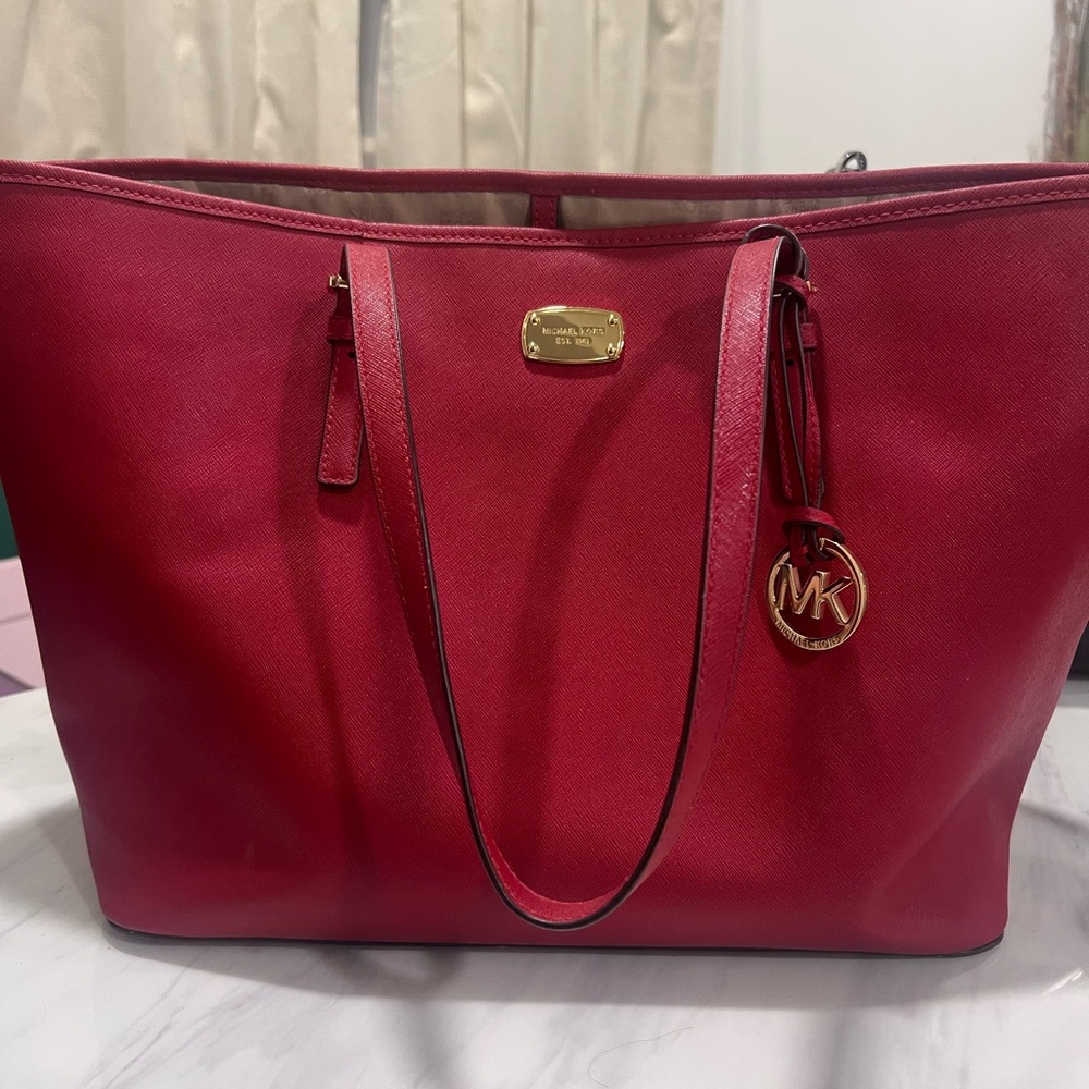 Michael Kors Red Tote Bag